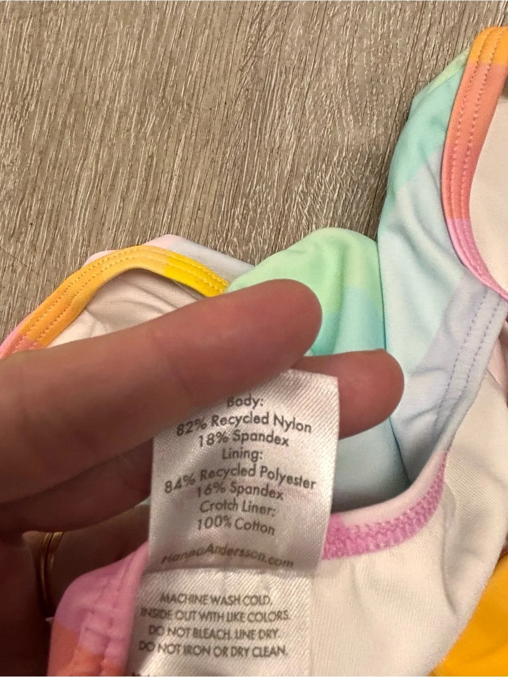 Hanna Andersson one-piece Swimsuit Pink Orange Girls 4